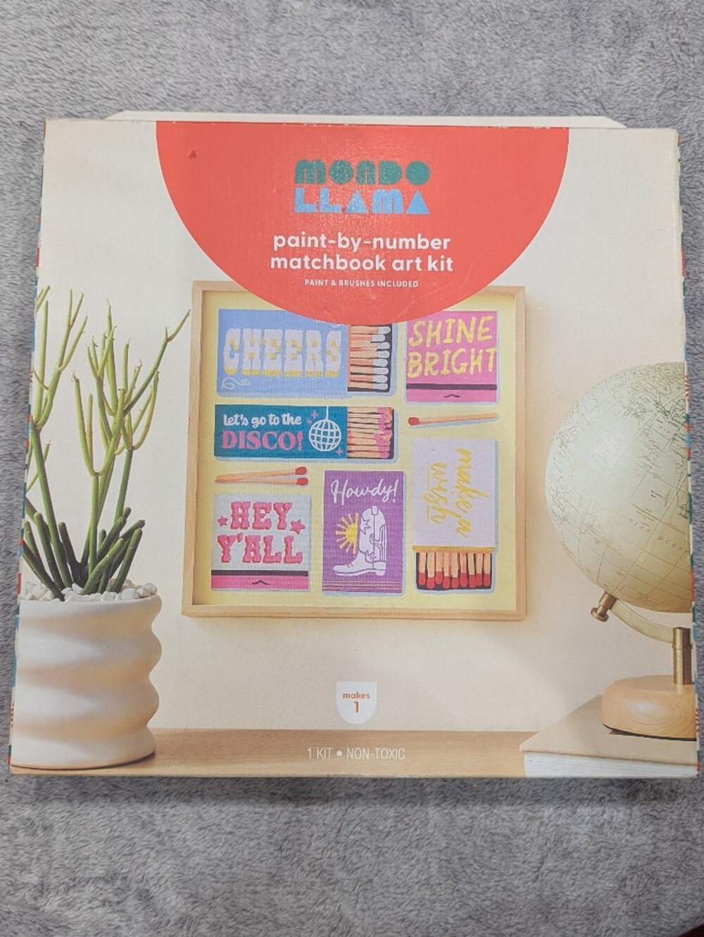 Mondo Llama Paint-by-Number Matchbook Art Kit - Bright Multicolor